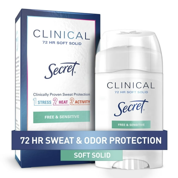 Secret Clinical Soft Solid Antiperspirant and Deodorant, Unscented Sensitive, 1.6 oz