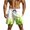 A Green, variant on Men's Casual Shorts Men's Casual Homewear Flame Printing Funny Printed Trousers Beach Sports Shorts Fast-Drying Trousers Gold S