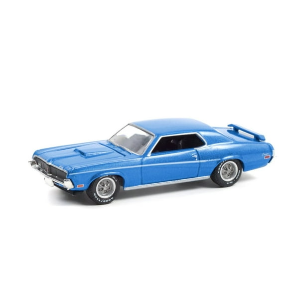 1969 Mercury Cougar Eliminator, Medium Blue Iridescent - Greenlight 13300B/48 - 1/64 scale Diecast Model Toy Car