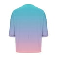 thumbnail image 6 of Tdoqot Womens Oversized T Shirts with Pocket- Soft Casual Short Sleeve Summer Gradient Trendy Tops Sky Blue Size S-2XL, 6 of 7