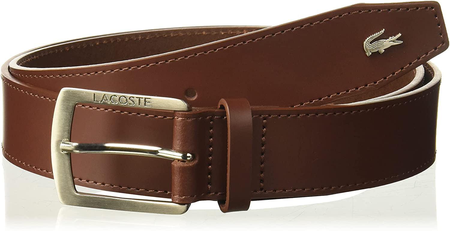 Lacoste Mens Classic Logo Embossed Buckle Belt