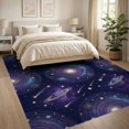 thumbnail image 3 of ODIKA 8'x10' Washable Area Rug Durable, Non-Slip Cosmic Themed Field Featuring Planets Galaxy Motifs Starry for Living Room, Under Sectional, Family, 3 of 7