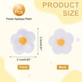 thumbnail image 2 of Uxcell Flower Iron on Patches, Embroidered Sew on Applique Repair Patch for Backpacks Clothing Shoes Hats DIY White, 2 of 6
