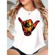 thumbnail image 1 of Camiseta De Manga Corta Con Cuello Redondo Para Mujer, Camisetas De Verano Para Uso Diario Y ViajesCreative Sunset Gesture Pattern Print Women'S Trendy Round Neck Short Sleeve, Simple Casual Sports, 1 of 7