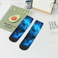thumbnail image 5 of Uemuo Blue Fire Wolf Printed Crew Socks, Moisture-Wicking Socks, Athletic Socks for Men Breathable Cushion Socks Casual Sport Socks for Running Traveling, 5 of 6
