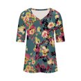 thumbnail image 5 of Vivianyo HD Casual Women's Summer Short Sleeve T-Shirt Women's Fashion Casual Printed Short-Sleeved V-Neck T-Shirt Top, 5 of 5