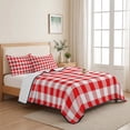 thumbnail image 5 of Twin XL Quilt Set 68''x98'', Red White Plaid Lightweight Bedspread Coverlet Set with 2 Pillow Shams, Modern Farmhouse Buffalo Check Gingham Breathable All Season Quilt Bedding for Dorm/Guest Room, 5 of 9
