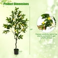 thumbnail image 3 of Costway 1 PCS 4 FT Tall Artificial Lemon Tree with Lemon Fruits, Cement Pot for Porch, Office, 3 of 10