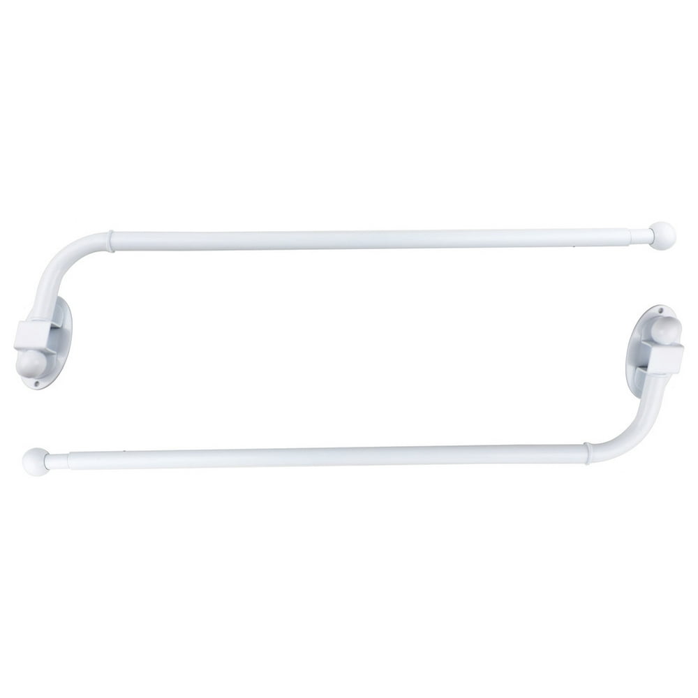 Urbanest Swing Arm Rods, 3/4", 24"38", Glossy White, Set of 2