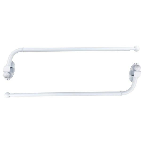 Urbanest Swing Arm Rods, 3/4", 24"38", Glossy White, Set of 2