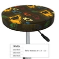 thumbnail image 4 of Fotbe Monochrome Excavators Pattern Stool Covers Round,Waterproof Round Bar Stool Covers Bar Chair Covers Washable Stool Cushion Slipcover for 12-14 Inch Chair-12 inch, 4 of 7