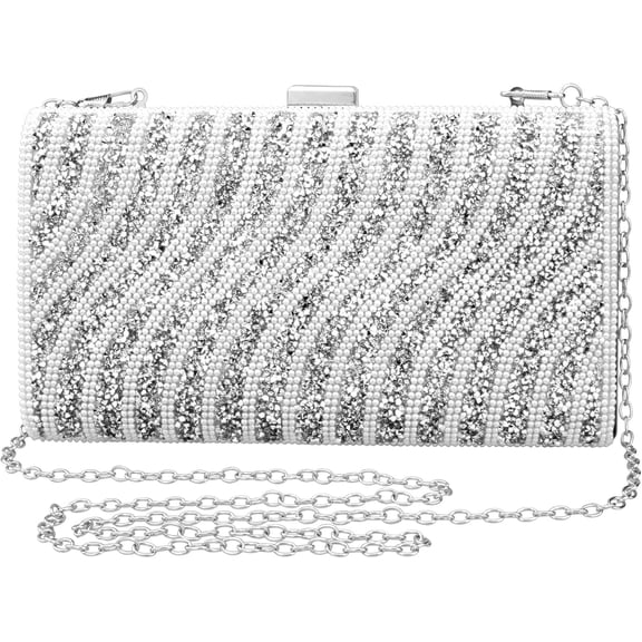 Evening Handbags for Women Pearl Clutch Bags Bling Party Purses for Wedding Cocktail Prom Formal Bridal Dress Handbag