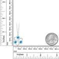 thumbnail image 3 of Gem Stone King 925 Sterling Silver Simulated Blue Opal Pendant Necklace for Women | 0.75 Cttw | Gemstone October Birthstone | Round Cabochon 4MM | With 18 inch Chain, 3 of 4