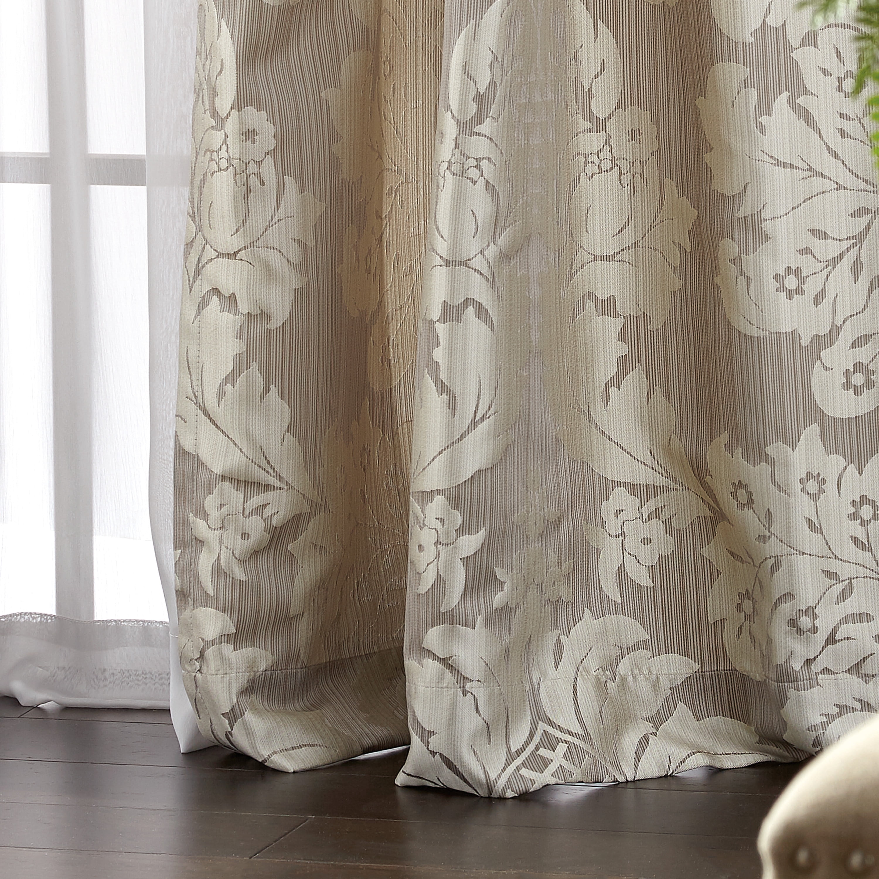 Palermo 84" Room Darkening Poletop Lined Panel, Champagne, Polyester
