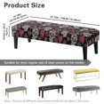 thumbnail image 3 of POLERO Sretch Bench Covers Slipcover Sugar Skull Rose Print Dining Bench Cover with Elastic Band Home Decoration Washable Rectangle Piano Chair Cover for Dining Room, Living Room, Garden, 3 of 7