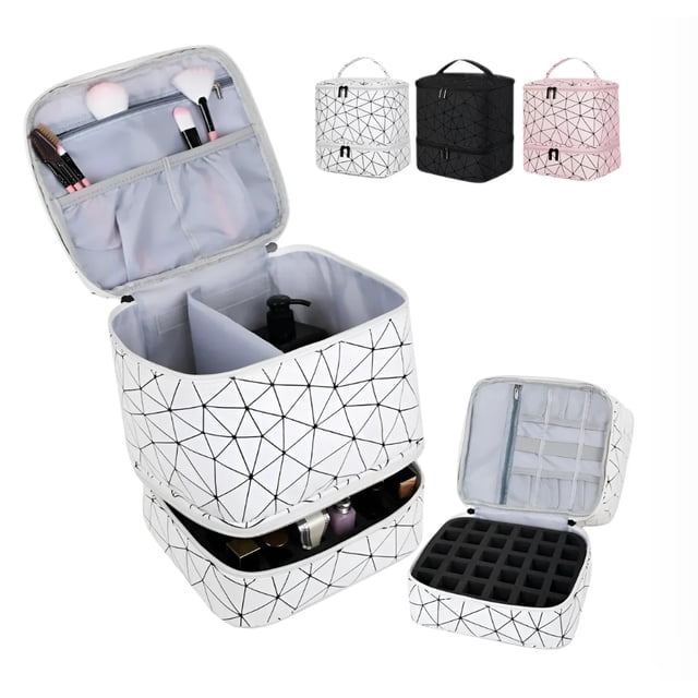 Estuche Organizador Esmaltes Impermeable Bolsas De Maquillaje Modelo Blanco