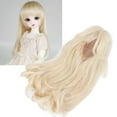 thumbnail image 4 of Poupée Jouet Poupée Cheveux Longs Faux Cheveux Diy Poupée Cheveux Longs Jouet Tête de Poupée Tissu en Maille Émoussé Frange Cheveux Longs Faux Cheveux pour Simulation Diy Poupée Modélisation Couleur Or, 4 of 8