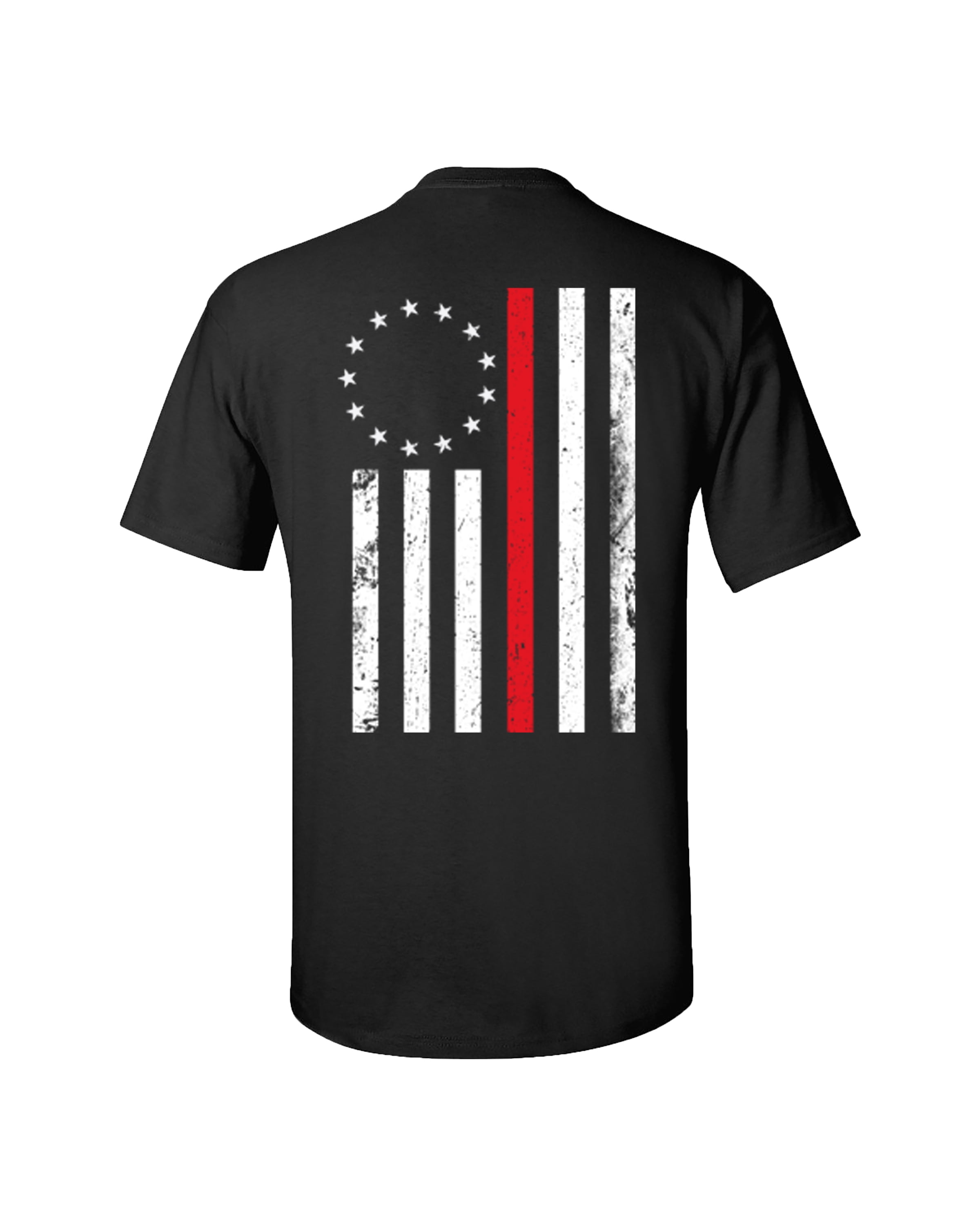 Camiseta Patriótica Betsy Ross Línea Roja Bandera Adulto Manga Corta Negra - Imagen 6 de 17