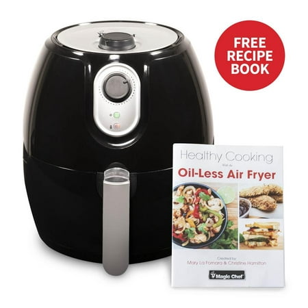 Magic Chef Air Fryer, For Healthy Fried Cooker Food, 2.6 Quart Capacity with Airfryer Cook Book, MCAF26MB