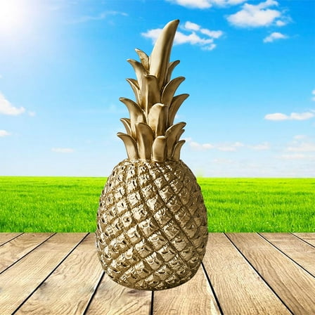 FELTECHELECTR  Gold Pineapple Statue Shaped Ornament Large Size Decoration