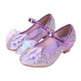 thumbnail image 7 of Quealent Girls Toddler/Little Kid Jada Dress Mary Jane Pumps Bow Low Heels Party Wedding Princess Shoes Purple for Size 13.5, 7 of 7