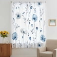 thumbnail image 3 of Blue Floral Spring Sheer Curtains 72 Inches Long, Farmhouse Poppy Botanical Light Filering Curtains, Breathable Simi Curtain Privacy Drapes for Living Room Bedroom Lightweight Window Treatment, 3 of 9