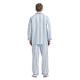 thumbnail image 4 of GLOBAL Conjuntos de Pijamas para Hombre, Ropa de Dormir de Franela 100% Algodón, Ropa de Dormir Superior E Inferior de Manga Larga, Rayas de Tejido Azul XL, 4 of 6