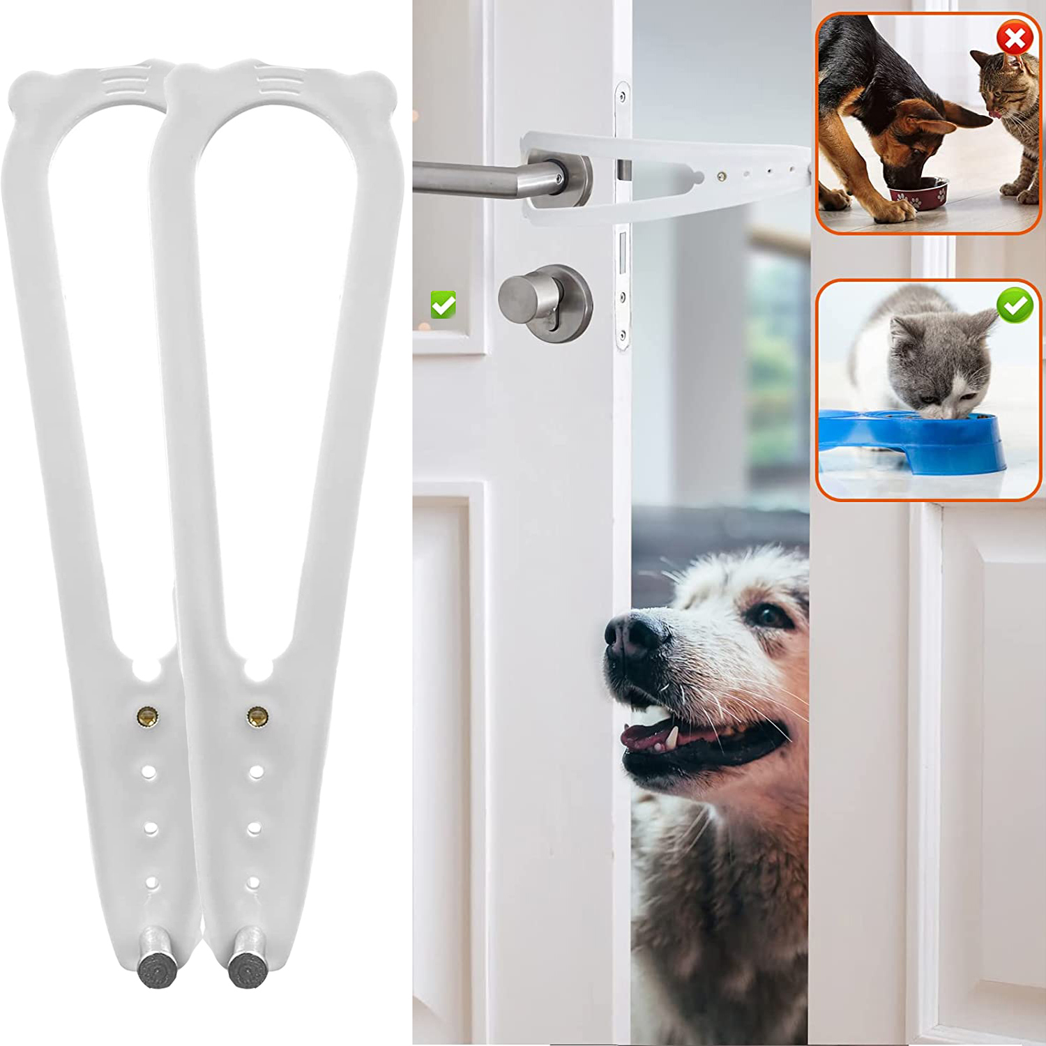 Flex Door Latch Strap, Door Latch Lock, Cat Door Alternative, No Need