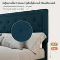 thumbnail image 6 of Sifurni King Bed Frame Upholstered Platform Bed with Adjustable Headboard, No Box Spring Needed, Blue, 6 of 9