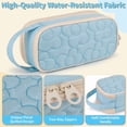 thumbnail image 5 of 2 Compartment Flower Quilted Pencil Pouch with Zipper Handle,Soft Box For School, 5 of 6
