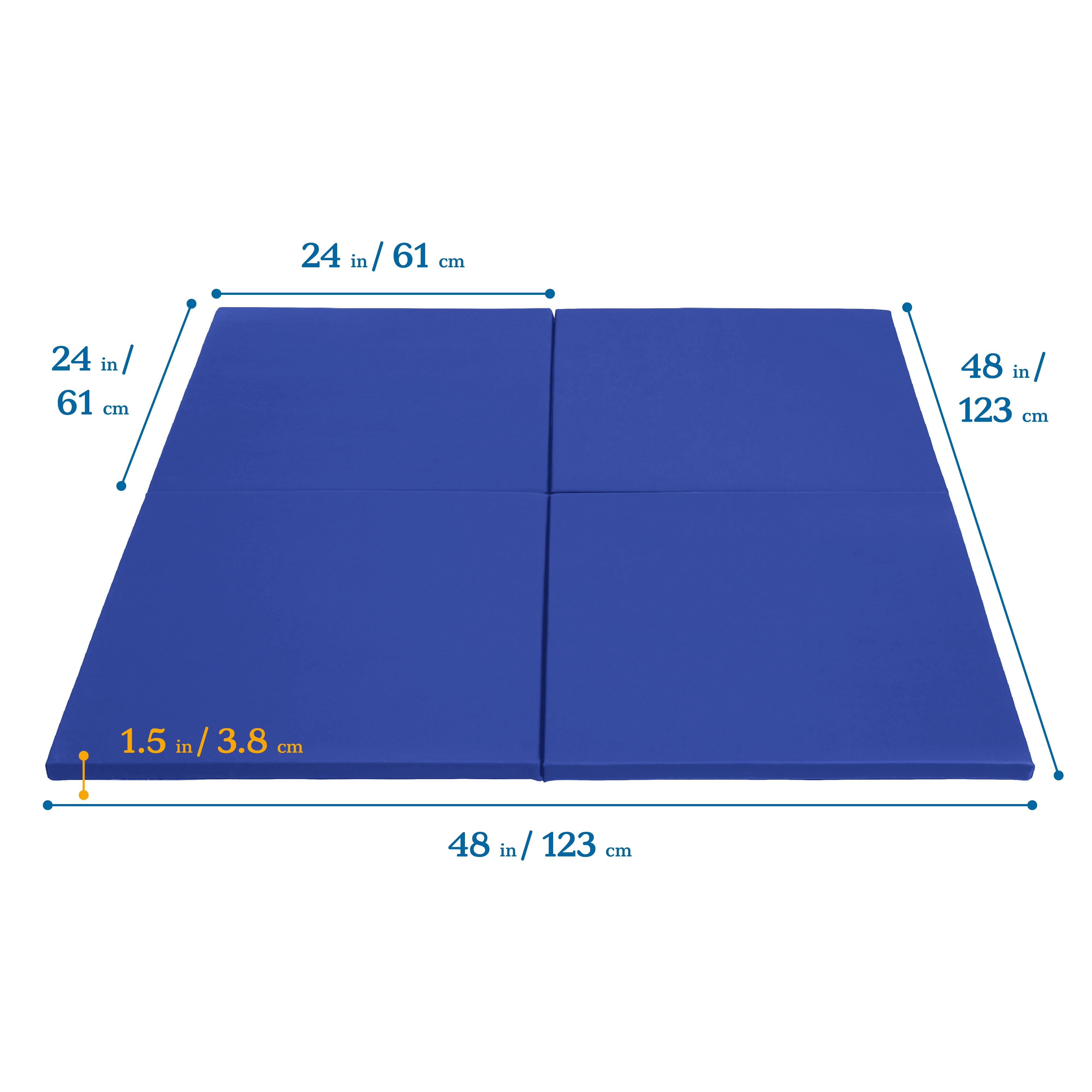 ECR4Kids SoftZone Play Patch Activity Mat Squares, Modular Playmat, Blue, 4-Pack