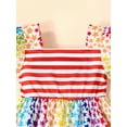 thumbnail image 4 of Bagilaanoe 4th of July Dress for Toddler Baby Girl Star Striped Print Short Sleeves A-line Dresses 12M 18M 24M 3T 4T Kids  Independence Day Casual Swing Sundress, 4 of 9