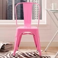 thumbnail image 4 of Heavenly Collection Pink Metal Dining Chairs – Set of 4, Modern & Durable for Kitchen or Dining Room, 4 of 10