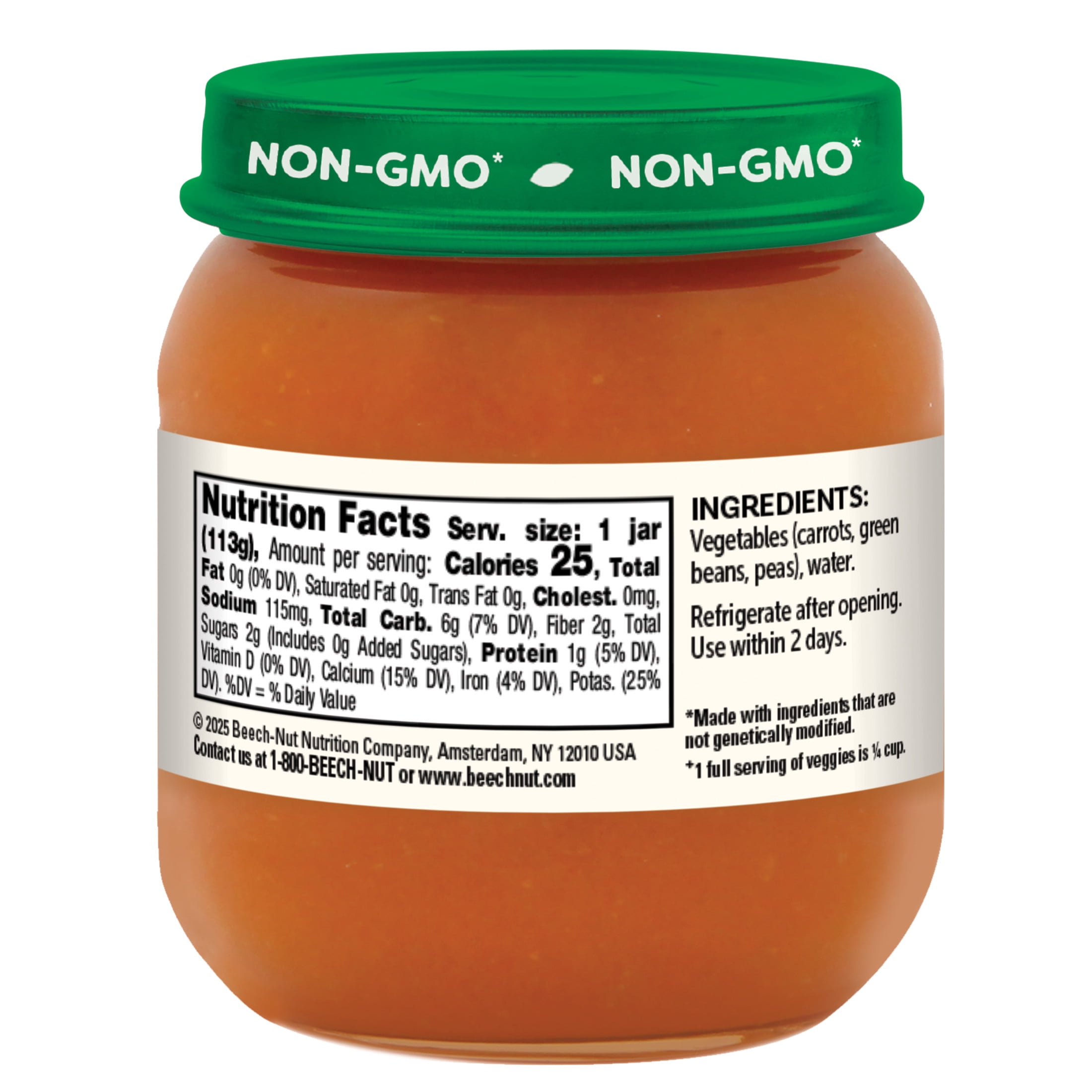 (3 pack) Beech-Nut Stage 2 Baby Food, Mixed Vegetables, 4 oz Jar