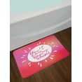 thumbnail image 2 of Quote Bath Mat, Vibrant Color Sunshine Form with Blury Handwritten Saying You and Me Graphic Image, Non-Slip Plush Mat Bathroom Kitchen Laundry Room Decor, 29.5 X 17.5 Inches, Maroon White, Ambesonne, 2 of 2