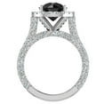 thumbnail image 3 of Black Diamond Engagement Rings 14K White Gold Halo rings for women 5.50 carat (G,SI), 3 of 5