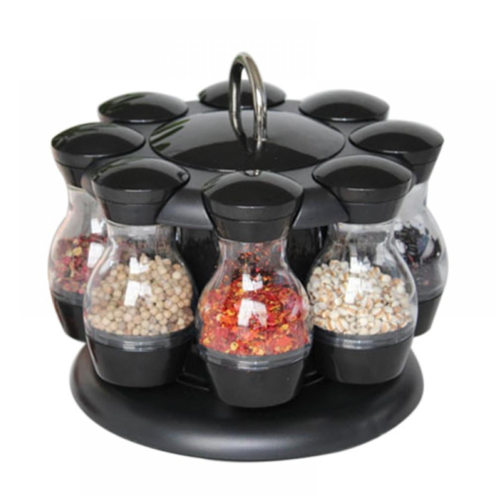 Multi-Tier Rotating Spice Rack Seasoning Box With Salt & Pepper Shaker Set