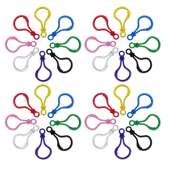 Raindrops 100 Pcs Plastic Lobster Clasps for Keychain Making Crafts Assorted Colors Hardware