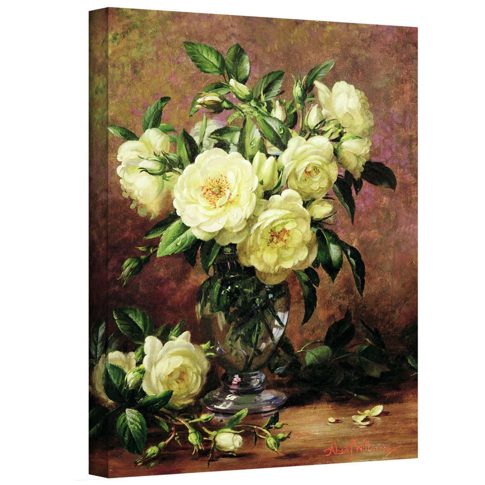 ArtWall Albert Williams "White Roses, A Gift from the Heart" Gallery-wrapped Canvas