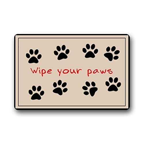 WinHome The Dog Footprints Wipe Your Paws Doormat Floor Mats Rugs