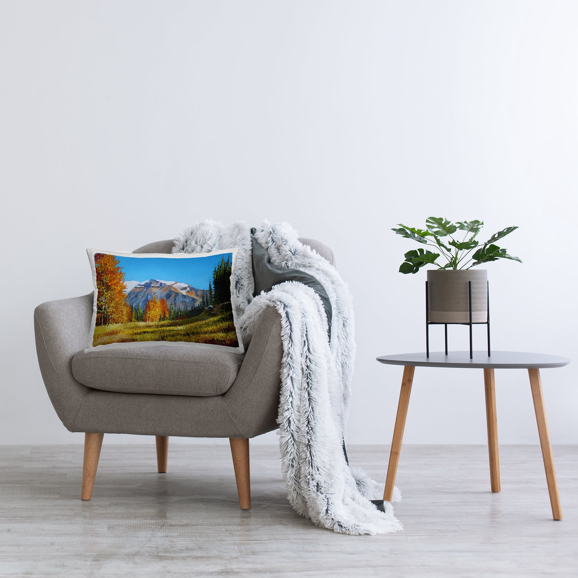 Stupell Industries Autumnal Mountain Valley Decorative Printed Throw Pillow Design by Andrew Kiss.