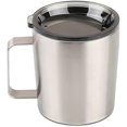 thumbnail image 1 of Taza térmica de 355 ml con tapa, acero inoxidable, doble pared, aislante al vacío, para viaje, con asa, acero inoxidable/plata (803-019), 1 of 2