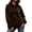 Coffee Pullover for Women #4, variant on Cevemin Women Velvet Hoodie, Long Sleeve, Oversized Fit, Kangaroo Pocket, Drawstring, Ribbed Cuff, Soft Velour Sweatshirt for Daily Casual Lounge Wear Black,L