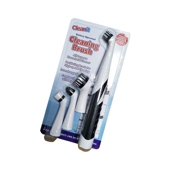 Cepillo de limpieza eléctrico profesional, depurador sónico potente, pieza de limpieza de polvo, depurador eléctrico cómodo, cocina y baño Suministros de limpieza para el hogar Blanco negro Bewildely HA023989-03