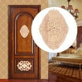 thumbnail image 2 of Apliques tallados, flor tallada forma ovalada apliques de madera decoración de muebles diseño exquisito, 2 of 8