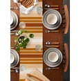 thumbnail image 2 of ERUNPONLY Burnt Orange Ombre Stripe Table Runner - 72 Inch Long Farmhouse Simple Striped Cotton and Linen Blended Dress Scarves Farmhouse Table Runner for Kitchen Dining, Coffee Table, 16" x 72", 2 of 8