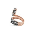 thumbnail image 2 of Enhanced Black Natural Diamond Accent Snake Ring For Women In 14K Rose Gold Plated 925 Sterling Silver (Color: Enhanced Black, Clarity: I2-I3, 0.02 Cttw) -6, 2 of 8
