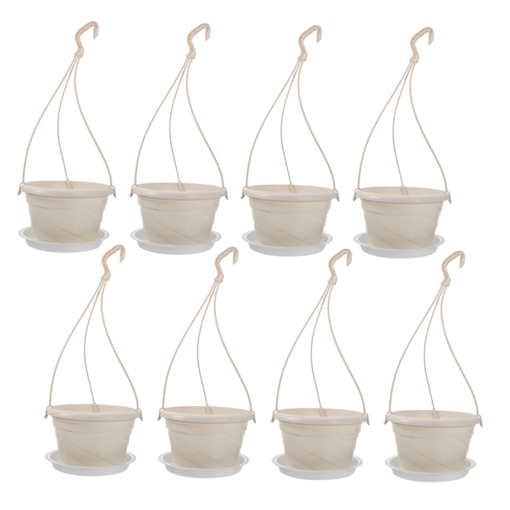 GETAJGHSD Wall Hanging Planters White Plastic 8 Sets