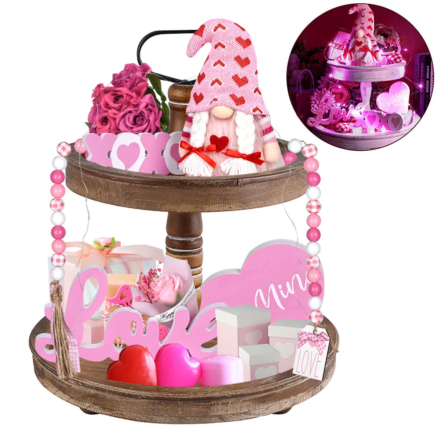 Goodwill 7Pcs Mothers Day Tiered Tray Decor Gnome Plush, Mini