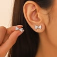 thumbnail image 3 of Fasjewly 925 Sterling Silver Bow Earrings Studs,Cute Dainty Bow Earrings for Women, 3 of 8